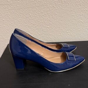 Andrew Geller Shiny Navy Heels